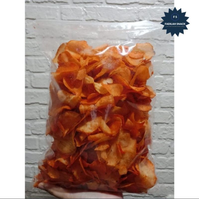 

Keripik Singkong Pedas/kripik singkong Spicy Aroma Daun Jeruk Kemasan 100gr