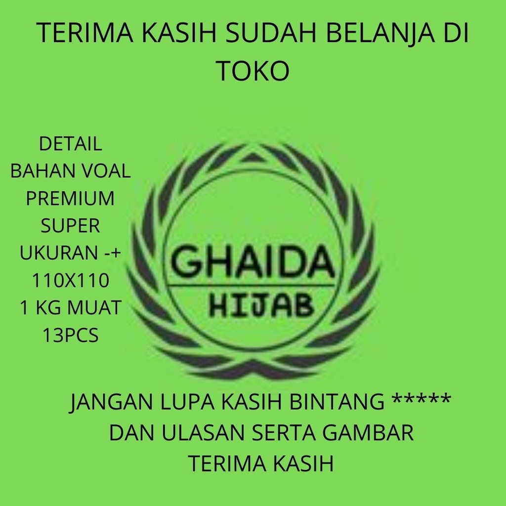 Jilbab Voal Premium Segi Empat Button Best Seller