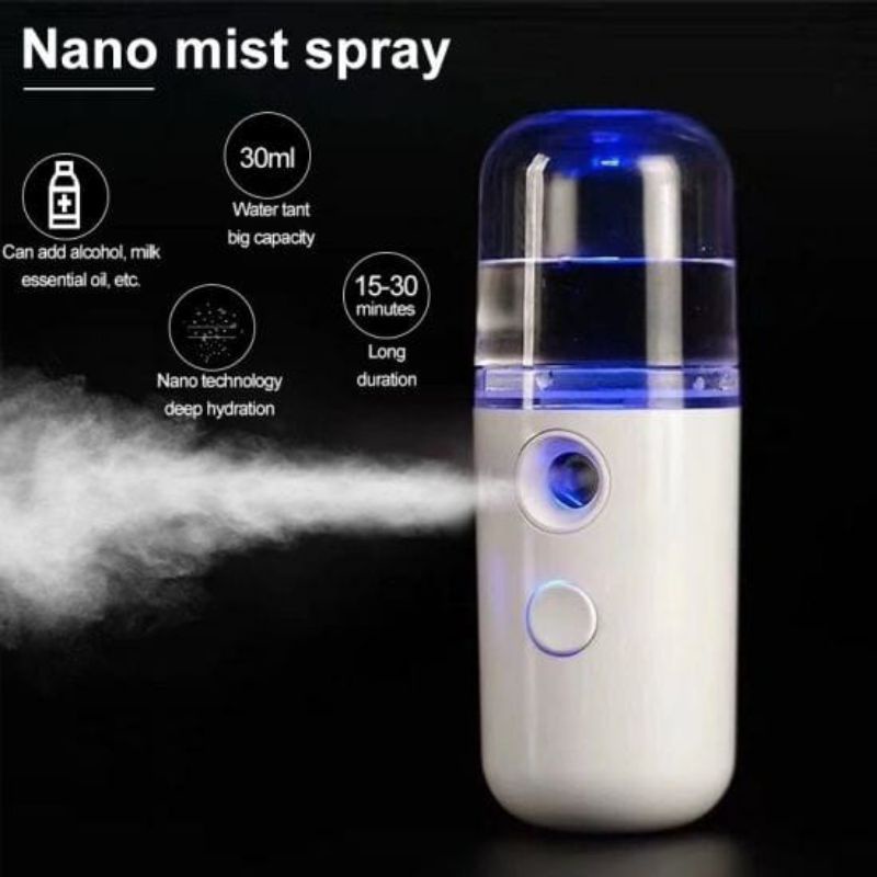 NANO SPRAY PELEMBAB WAJAH DISINFECTAN FACE MIST MINI NANO SPRAYER HYDRATING PORTABLE MODEL SEKRUP ORIGINAL IMPORT VA371