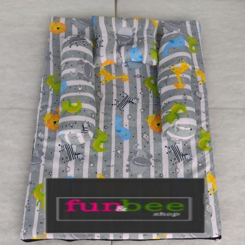 [Baby Bed Set]Bedcover Set Bayi Selimut Bayi Lengkap Dan Murah-matrass stripes anim
