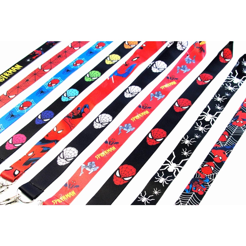 Tali Lanyard Motif Spiderman Anti Hilang Untuk Handphone / Kamera / Gantungan Kunci / Kartu ID