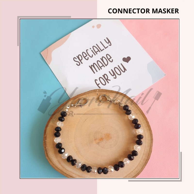 Connector masker dewasa batu alam mutiara crystal aestetic konektor hijab multifungsi gelang konektor masker