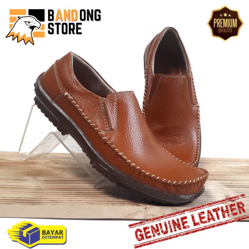 sepatu loafer pria casual kulit asli berkualitas premium sepatu mocasin pria sole karet mentah