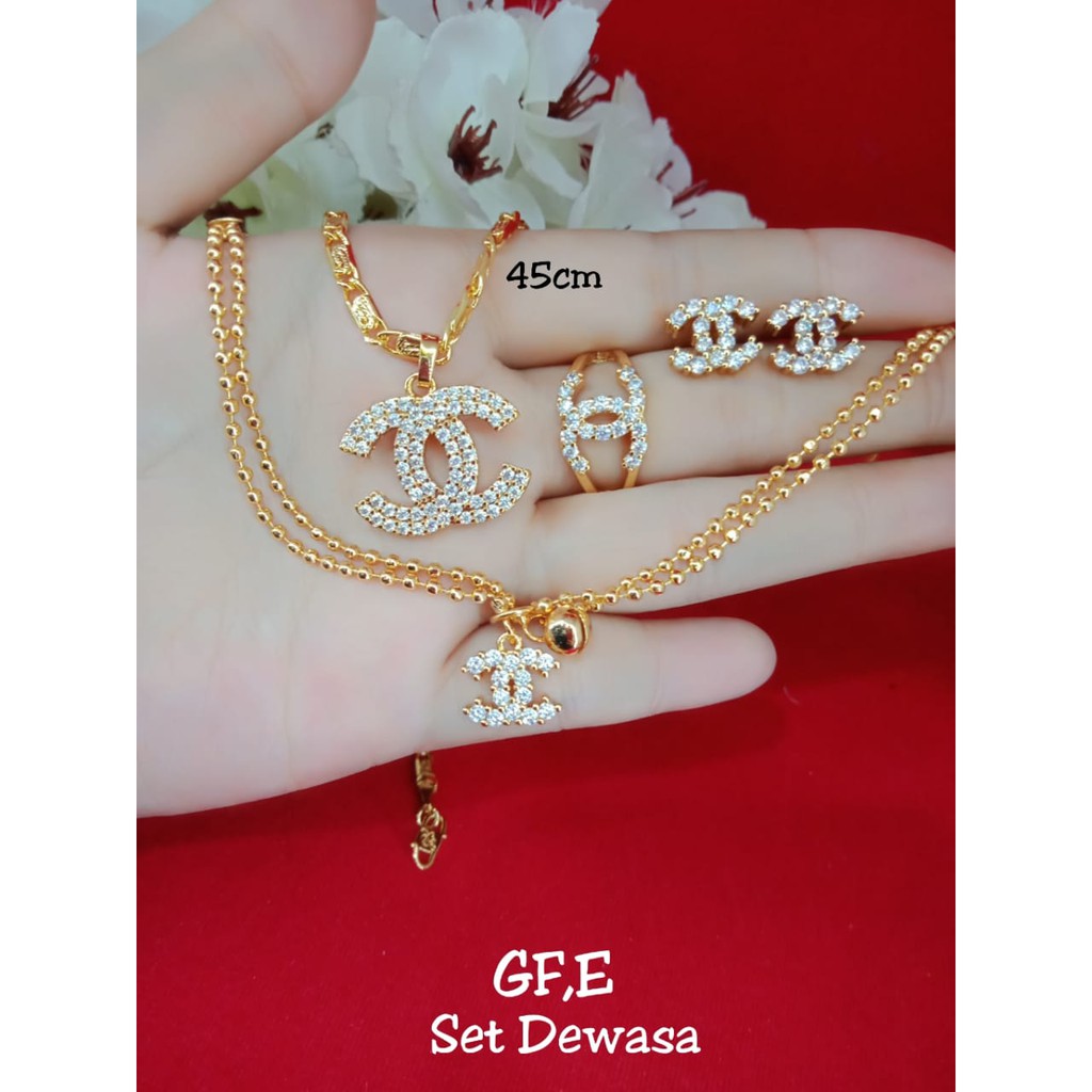 SET PERHIASAN LAPIS EMAS 24K BERKILAU SEPERTI ASLI