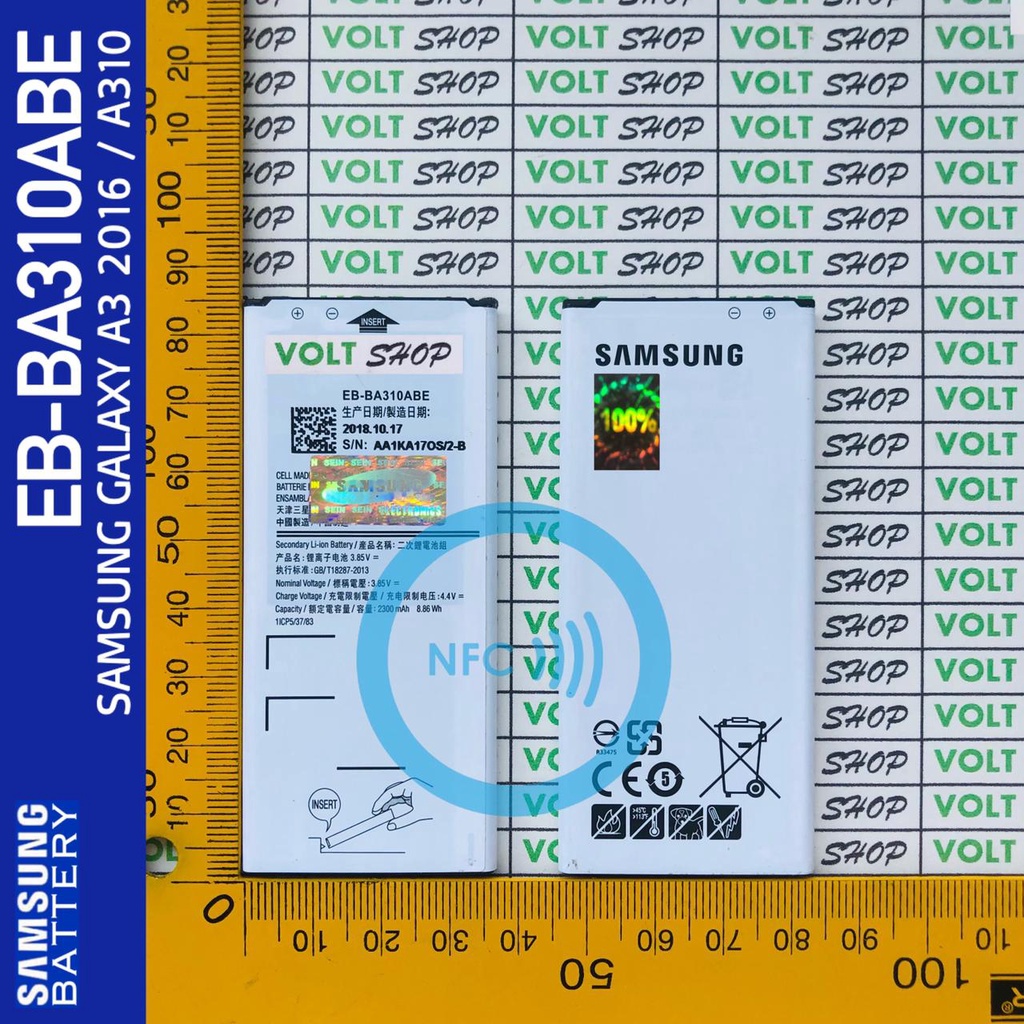Baterai Battery Samsung GALAXY A3 2016 / A310 / A310F EB-BA310ABE Batre BA310 Original Support NFC