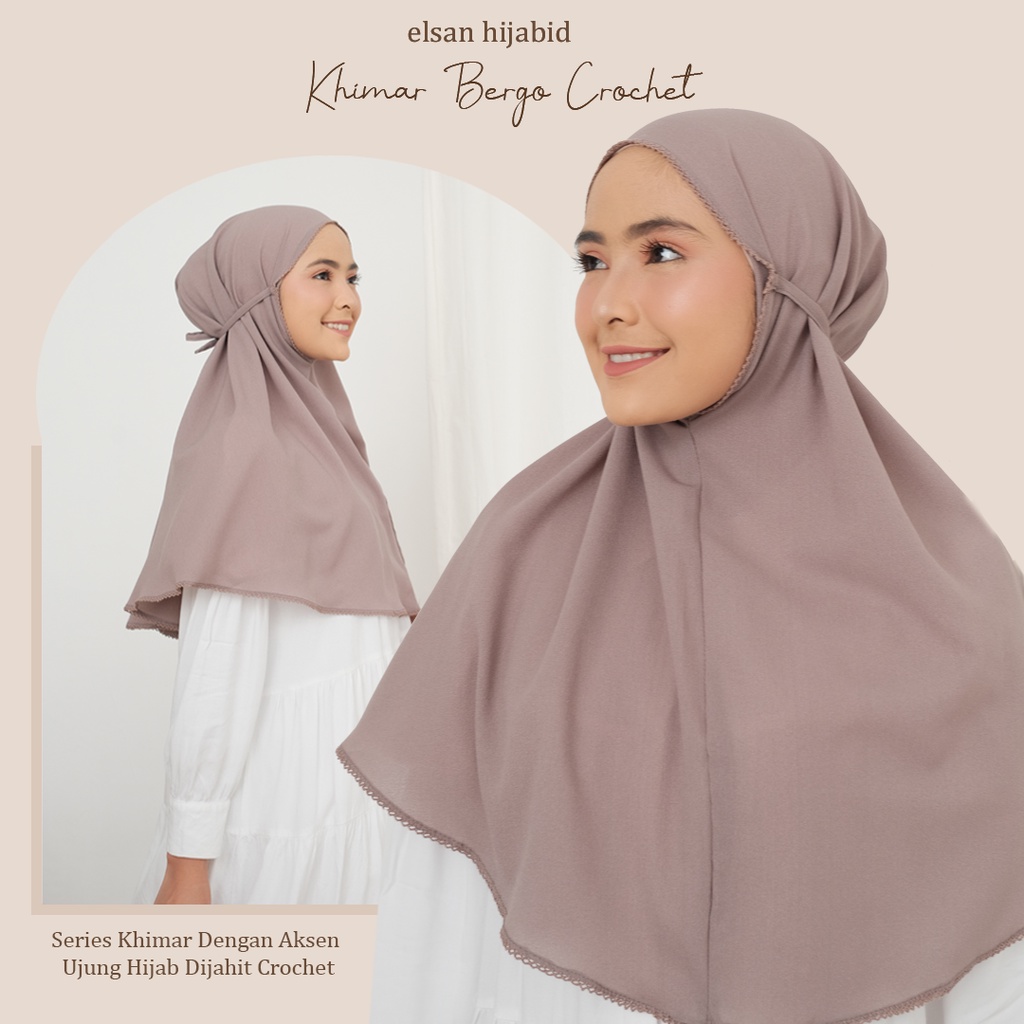 Jilbab Khimar Bergo Crochet full crochet