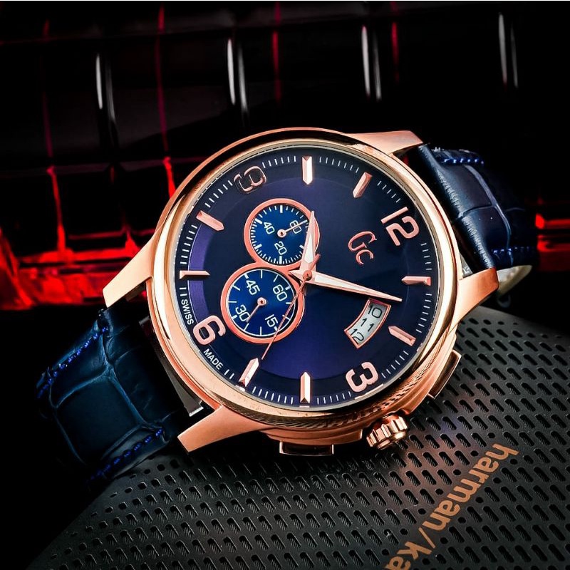 Jam Tangan Pria Merk Guess Collection Leathers Stainless