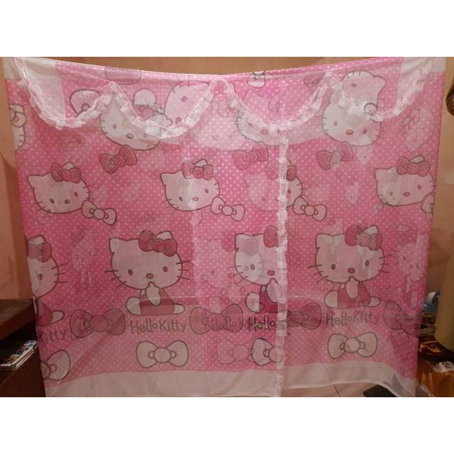 Kelambu tidur kotak anti nyamuk hello kitty super jumbo 200x220