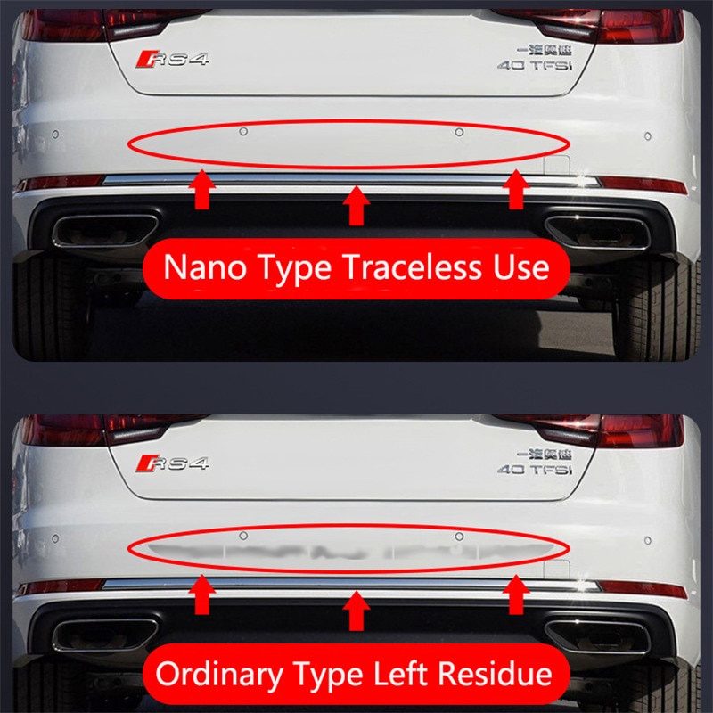 LARATH Nano Car Reflective Sticker Warning Strip Tape Traceless Protective Trunk Exterior