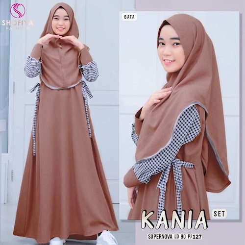 Gamis Anak Perempuan Tanggung Umur 11 12 13 14 15 16 Tahun Fashion Muslim Remaja Wanita Warna Coklat