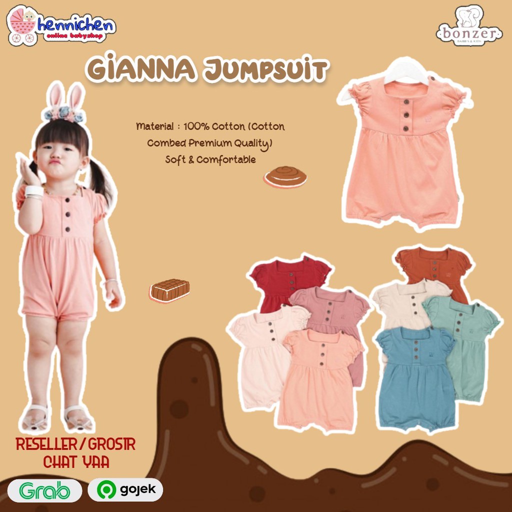 PROMO 7.7 PROMO BAJU LEBARAN MURAH BONZER GIANNA Jumpsuit, Romper bayi, Jumpsuit bayi, jumper bayi, pakaian bayi perempuan