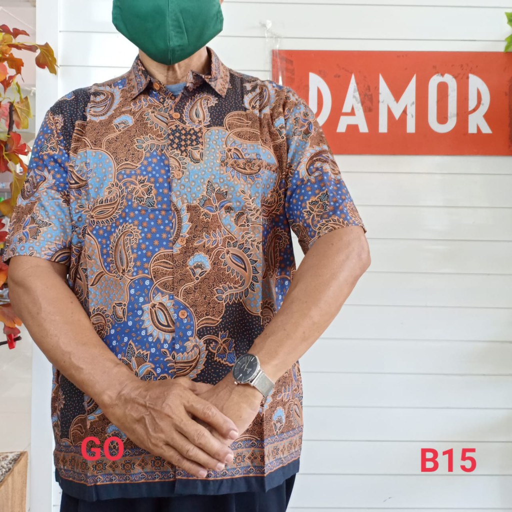 gof BRSD DAMOR (CRESSIDA) KEMEJA BATIK Cowok Pakaian Pria Baju Batik Dewasa Lengan Pendek