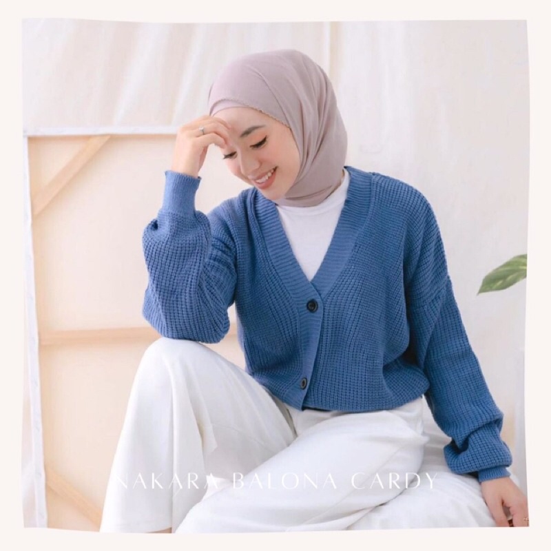 Nakara Cardigan Rajut Premium / Cardigan Rajut Wanita / Cardy Oversize Lengan Balon