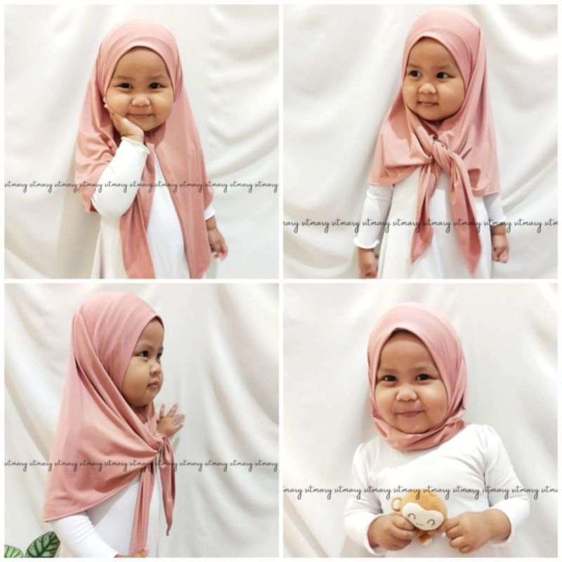 New Segitiga Instan Baby Jersy 0-1 Tahun Kerudung Instan Anak