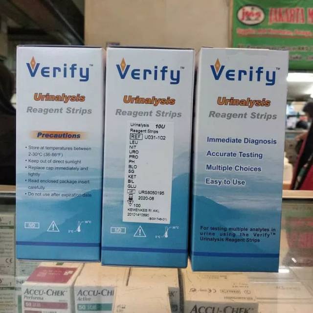 Verify 10 parameter urinalysis reagent strip test urin 10 PE