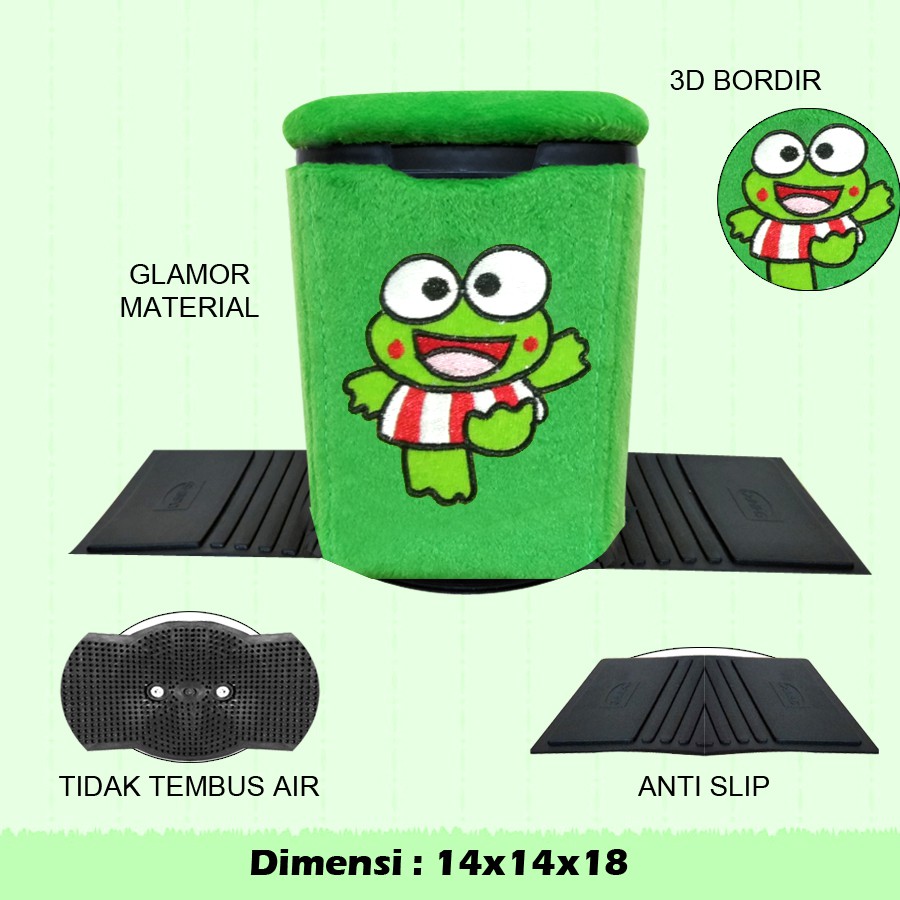 Tempat Sampah Mobil Keroppi - Tempat Sampah Mobil Karakter Keroppi