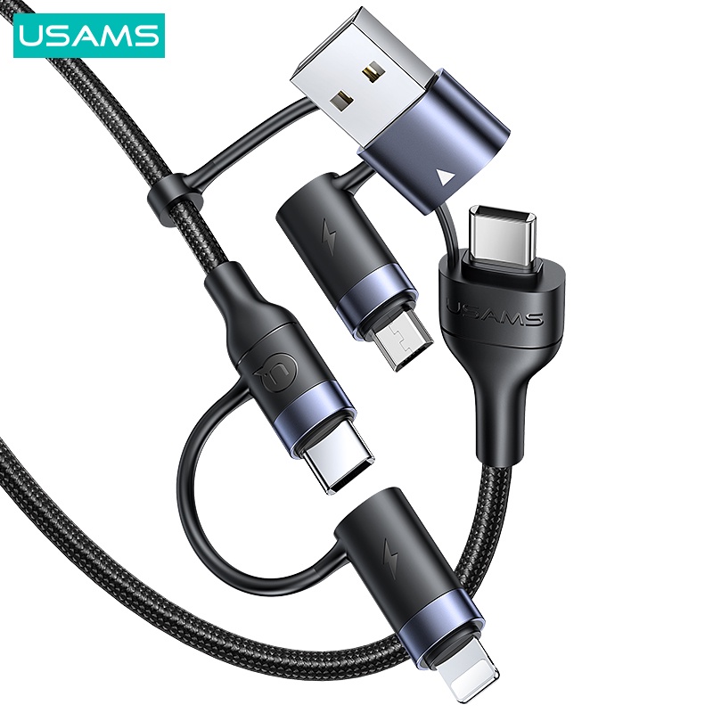 USAMS U62 Kabel Data PD Fast Charging USB + Type-C to Triple Head 1.2m