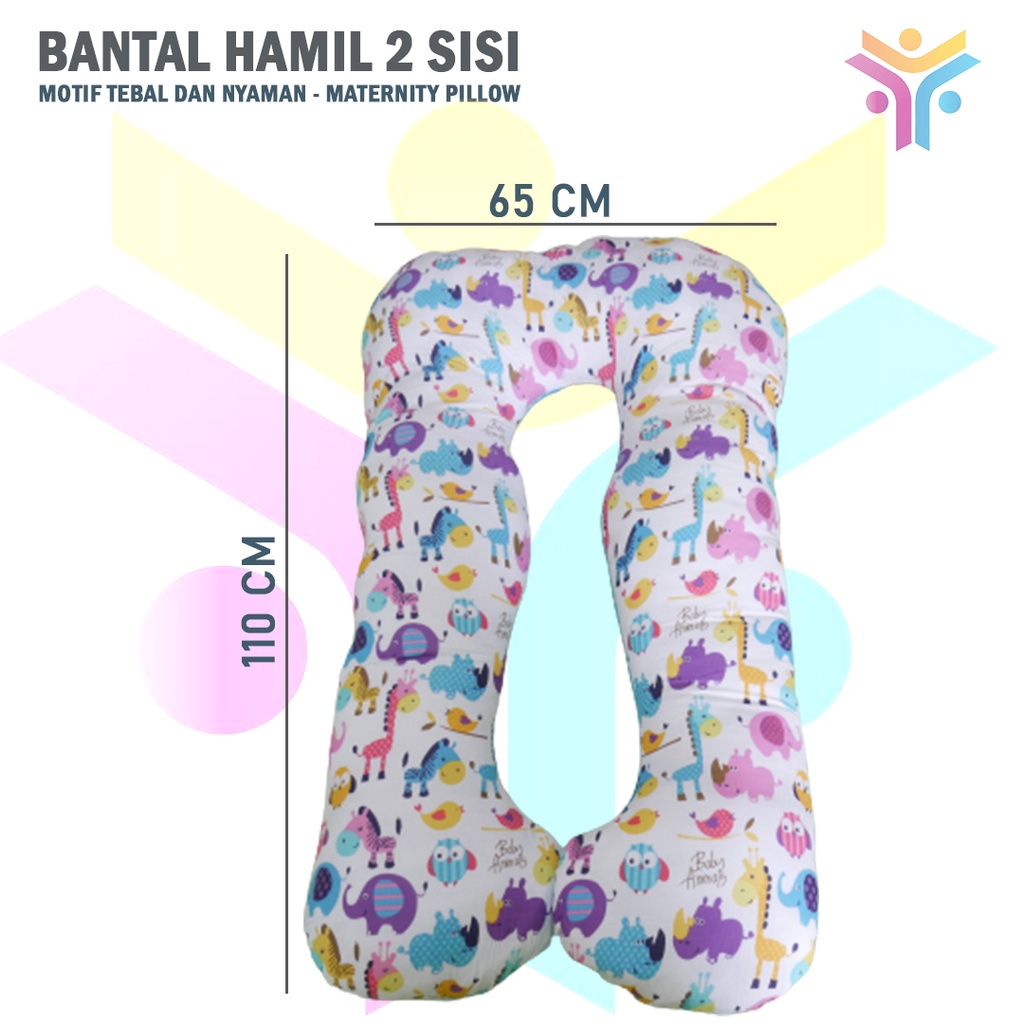 10 || Bantal hamil 2 sisi motif tebal dan nyaman || maternity pillow