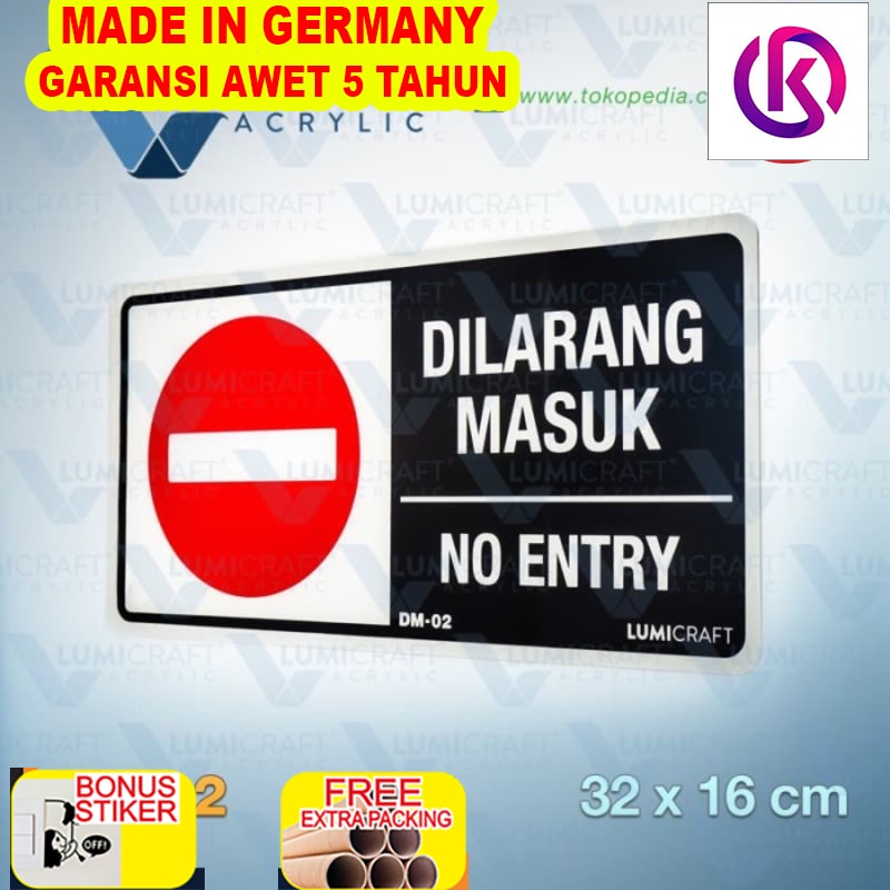

Promo Dilarang Masuk Sign Akrilik / Stop No Entry 32 x 16 cm Besar | DM-02