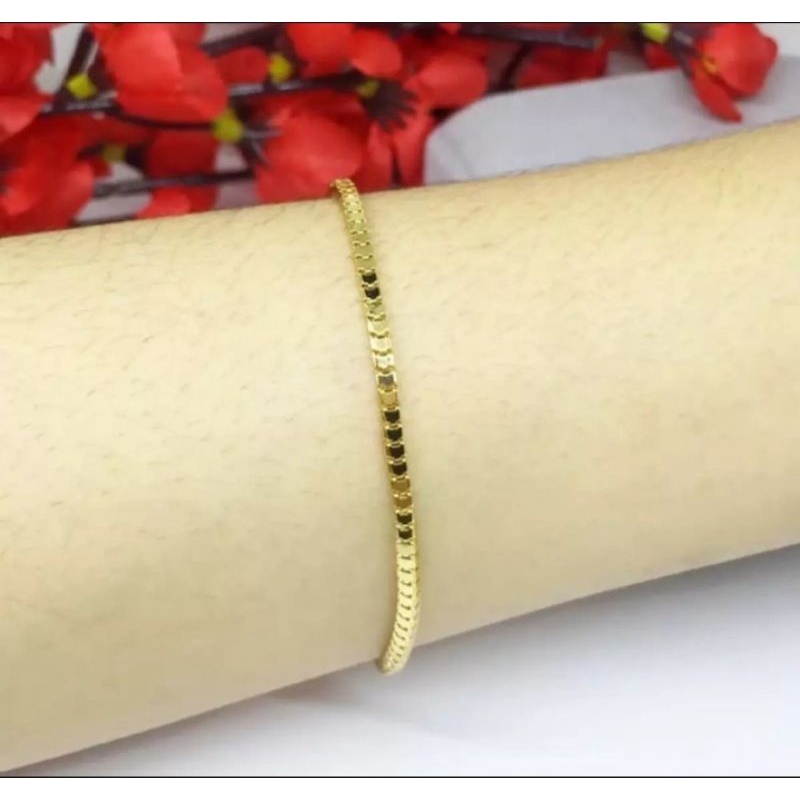 gelang tangan wanita milano kaca best seller perhiasan wanita titanium gold