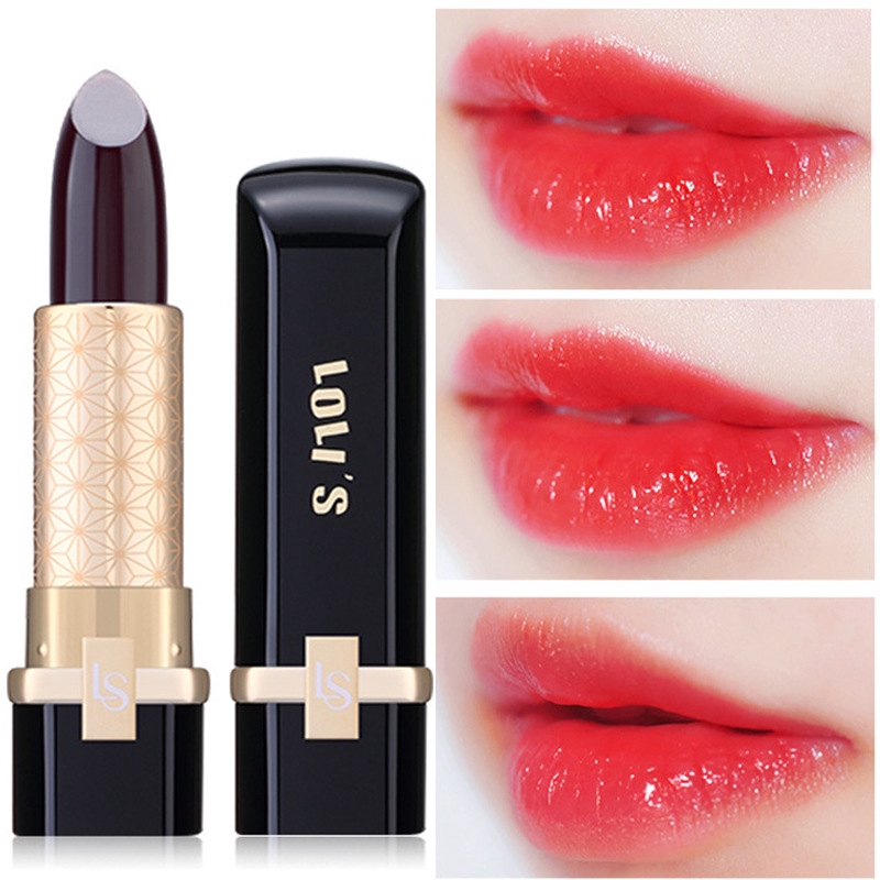 Lipstick Kristal Jelly Warna  Hitam Merah  Mawar Anti Air 