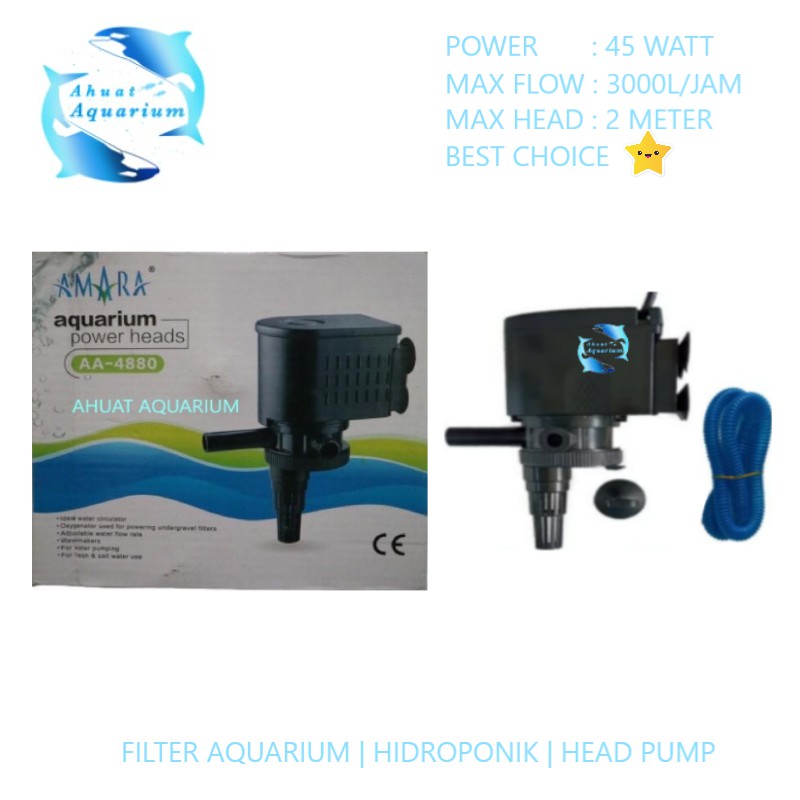 MESIN POMPA AIR AMARA AA-4880 (FILTER AQUARIUM HEAD PUMP)