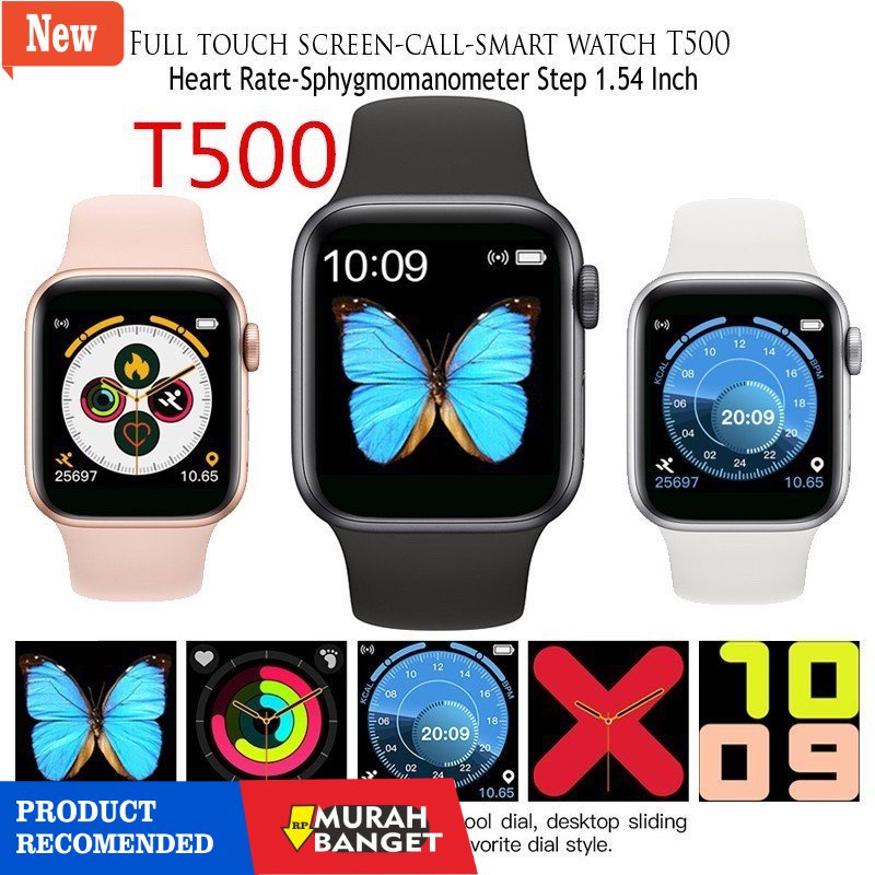 Jam tangan couple terbaik- Jam Tangan Smart Watch T500 PLUS Bracelet Touch Screen Include Box Fullset | smart watch