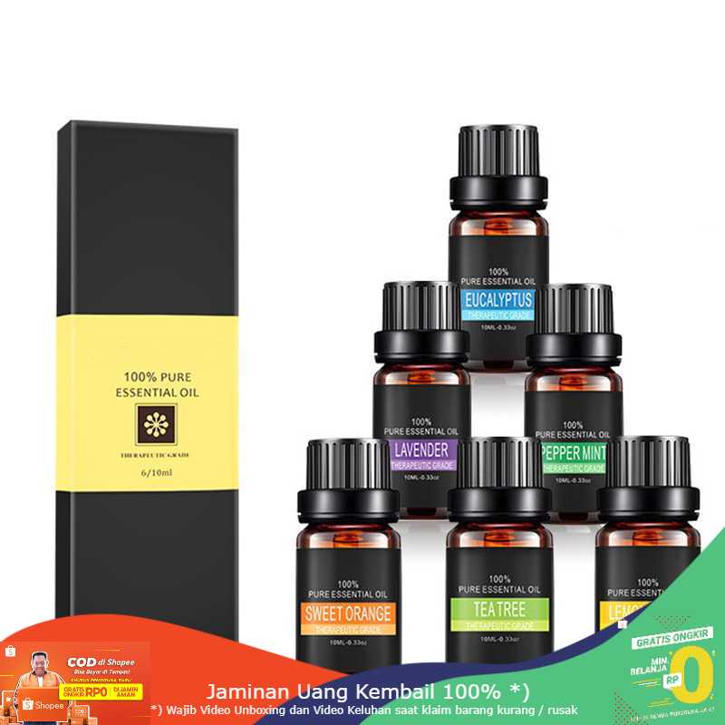 (BISA COD) RVOSTR Eighteen Pure Essential Fragrance Oils Minyak Aromatherapy 10ml 6PCS