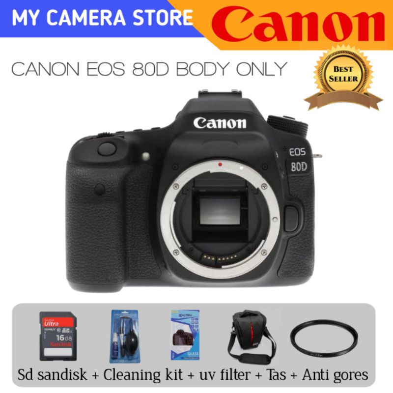 kamera Canon EOS 80D Body Only DSLR EOS80D Bodi Baru Original