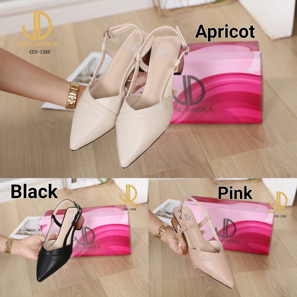 JOSE DAROCA Sepatu Slingback Block Heels Shoes #CCS-1350A# ORIGINAL