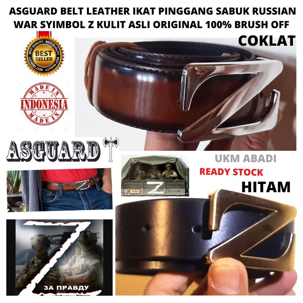 ASGUARD BELT LEATHER ABL02 Ikat Pinggang Sabuk Russian War Z Symbol Kulit Asli LUX 101116