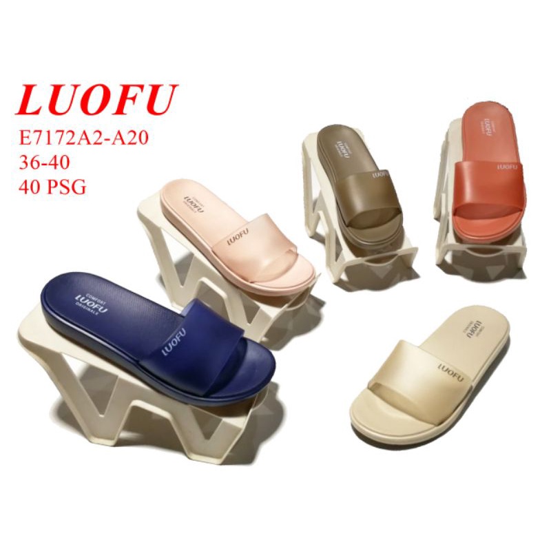 Sandal slop Wanita Luofu Sandal selop jelly import Kekinian Nyaman Sandal Wanita anti slip