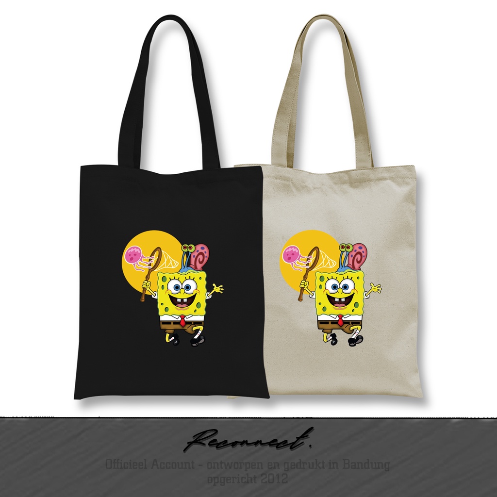 Reconnect Totebag Spongebob Vs Ubur-Ubur - Gratis Tambah Nama