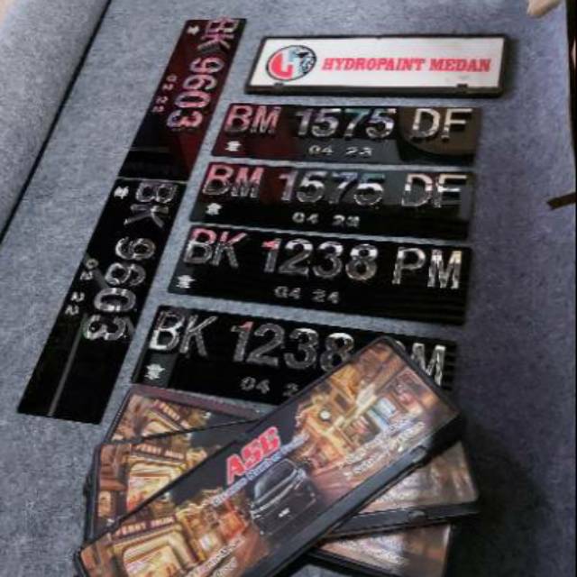 PLAT BK NOPOL KENDARAAN AKRILIK CROME TIMBUL MOBIL HIASAN MOBIL KONTES