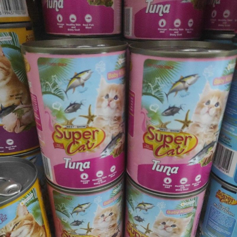 Supercat Kaleng Baby Kitten Tuna 400g Makanan wed food Kucing