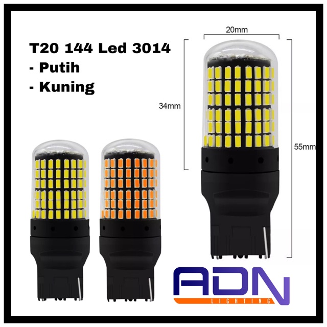 Lampu LED 7443 7440 T20 144 smd 3014 Sein Rem Senja | No Hyper Flash BERGARANSI