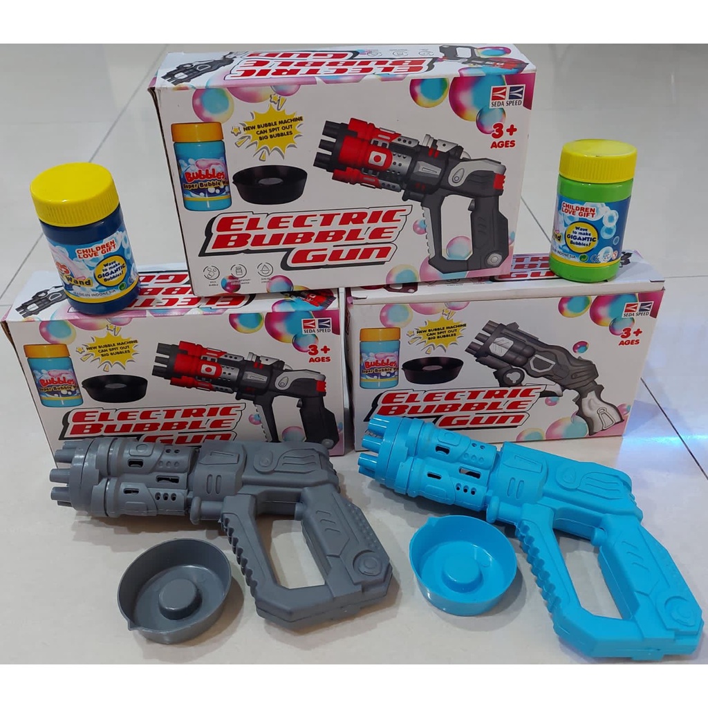 Mainan pistol Bubble electric machine gutling Gun Buble tembakan air model baru keluaran terbaru