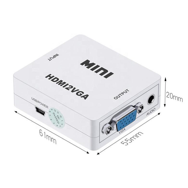 Mini HDMI2VGA Converter HDMI To VGA 1080P Female Konverter Video PS