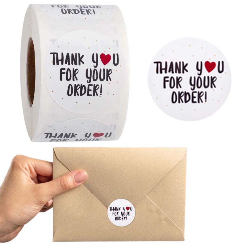 500pcs / Roll Stiker Label Handmade With Love Thank You Gaya Vintage Untuk Dekorasi Pernikahan