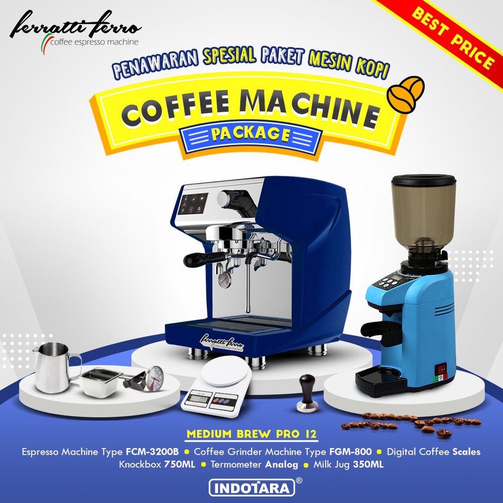 Paket mesin kopi Espresso Medium Brew Pro 10 - 11 - 12