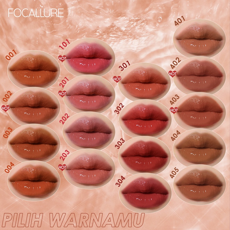 Focallure Moisturizing lip gloss Long-Lasting Glossy Soft Smooth Lipstick Long Wearing