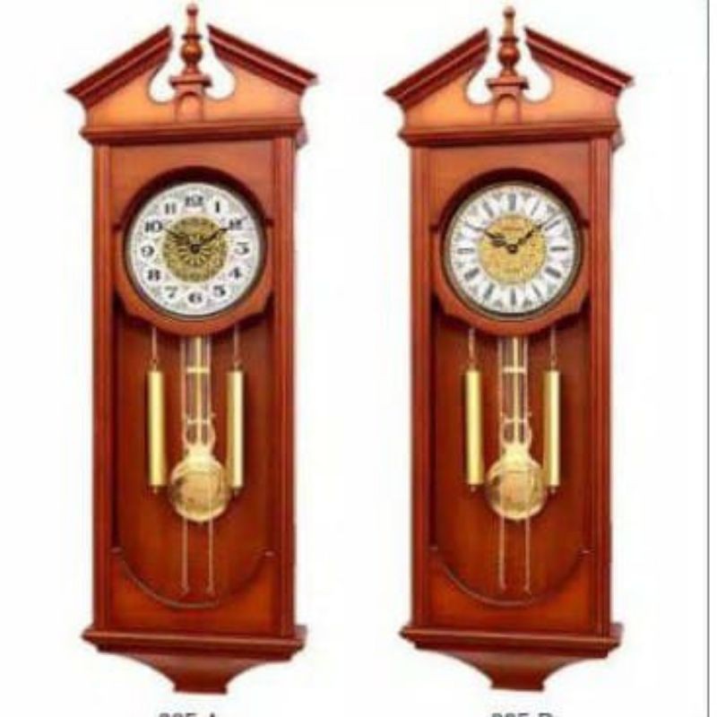 Jam Dinding Welington Klasik Full Kayu Jati Musik Westerling Bandul Bergoyang Ukuran  100x33CM