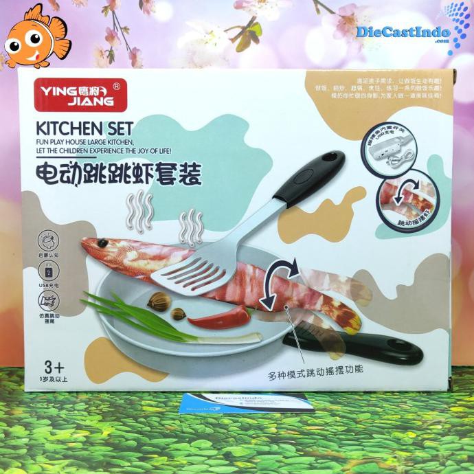 MAINAN IKAN GERAK - BONEKA IKAN BERGERAK KITCHEN SET - UDANG