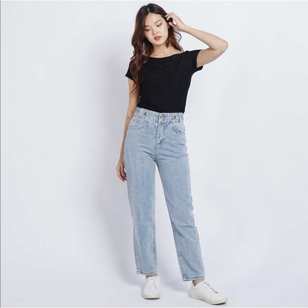 AVANCEID (S-XXL) CELANA JEANS PANJANG HIGH WAIST BAGGY JEANS KULOT 1006