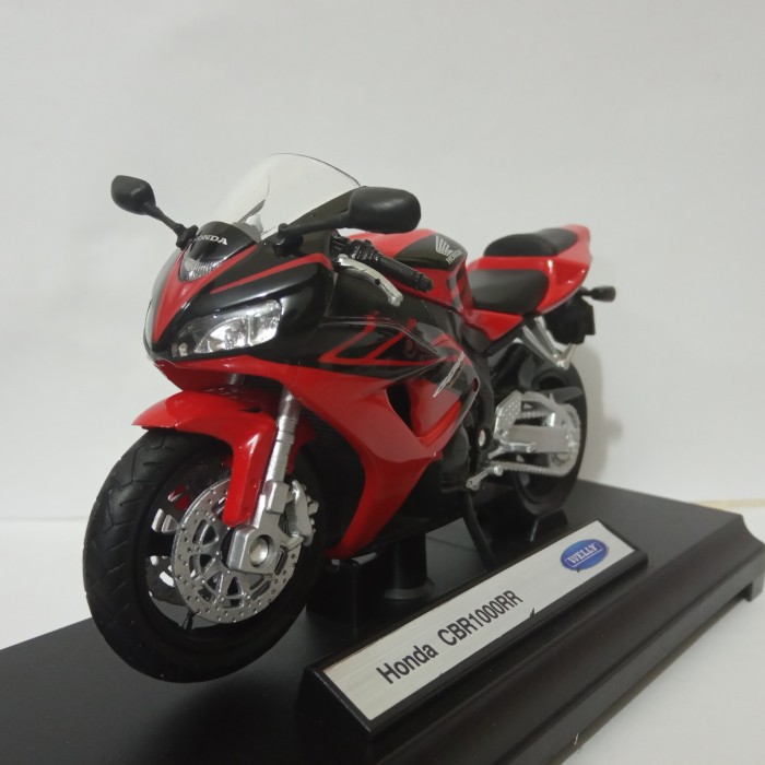 Diecast motor mainan Honda CBR1000RR merah miniatur motor sport welly 18 murah