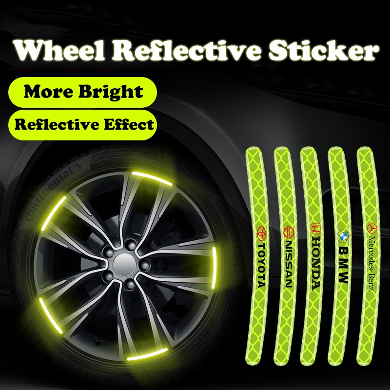 20pcs Stiker Strip Reflektif Luminous Super Terang Untuk Mobil