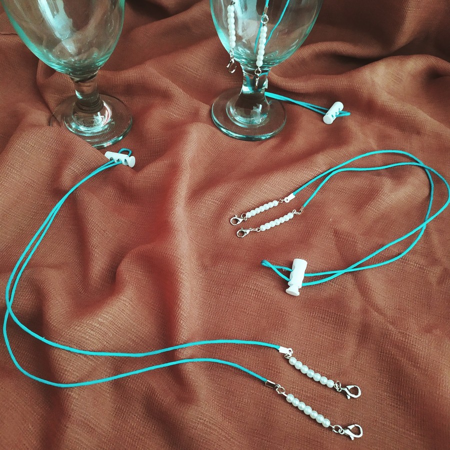 2in1 Tali Masker Konektor Hijab With Stopper Strap Masker Adjustable Strap Masker Mutiara Korea