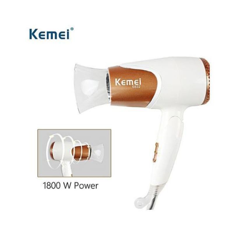 Hair Dryer Kemei KM-6832 / Alat Pengering Rambut Kemei KM 6832 (Bisa Dilipat) / Alat Pengering Rambut Lipat Termurah / Kemei KM 6832 Travel Hair Dryer Blow Lipat / Blow Mini Kecil / Alat Pengering Rambut Mini Kecil