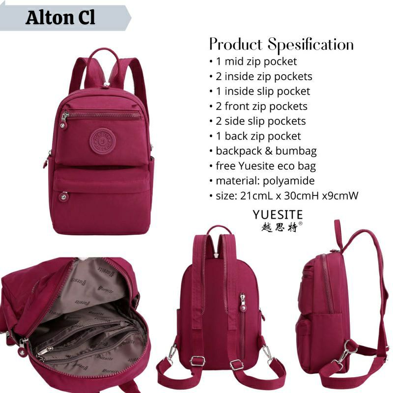 Tas ransel wanita small bumbag yuesite alton original tas dada