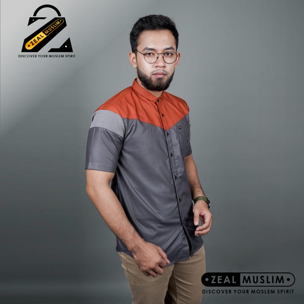 Baju Koko Modern pria Ommar lengan pendek by FADKHERA